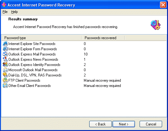 Accent Internet Password Recovery 1.00